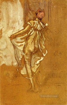  bailando Pintura - Una bailarina con una túnica rosa vista desde atrás James Abbott McNeill Whistler